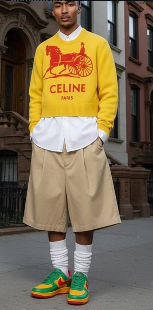 Crewneck, tailored shorts