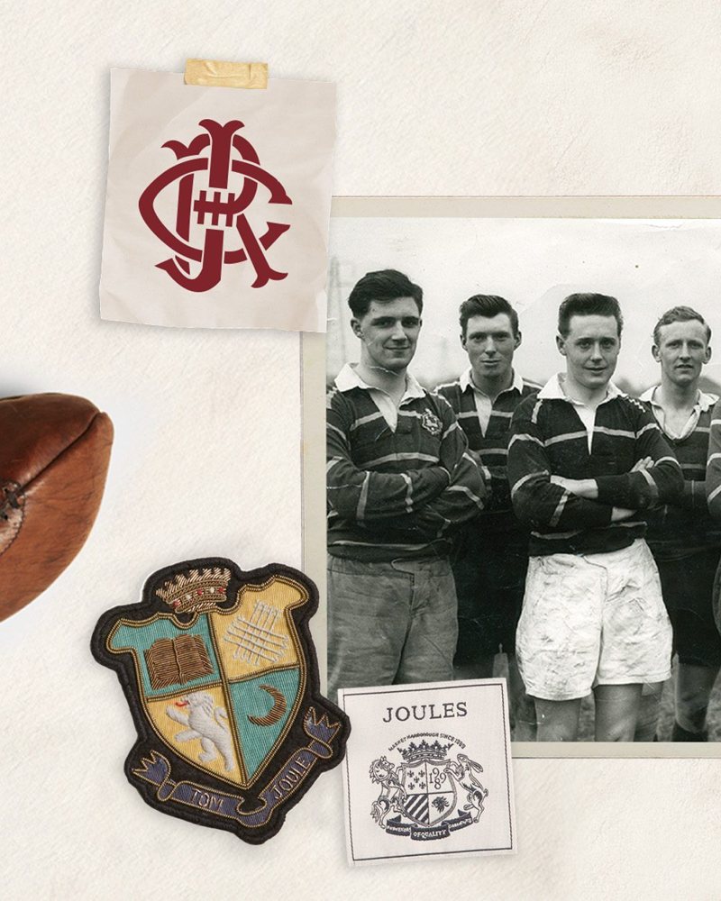 Monogram, crest patch, team photo